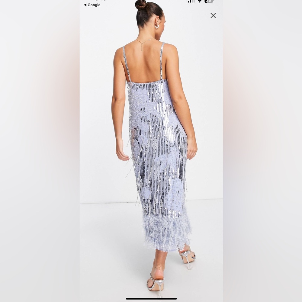 ASOS Edition sequence/feather dress.